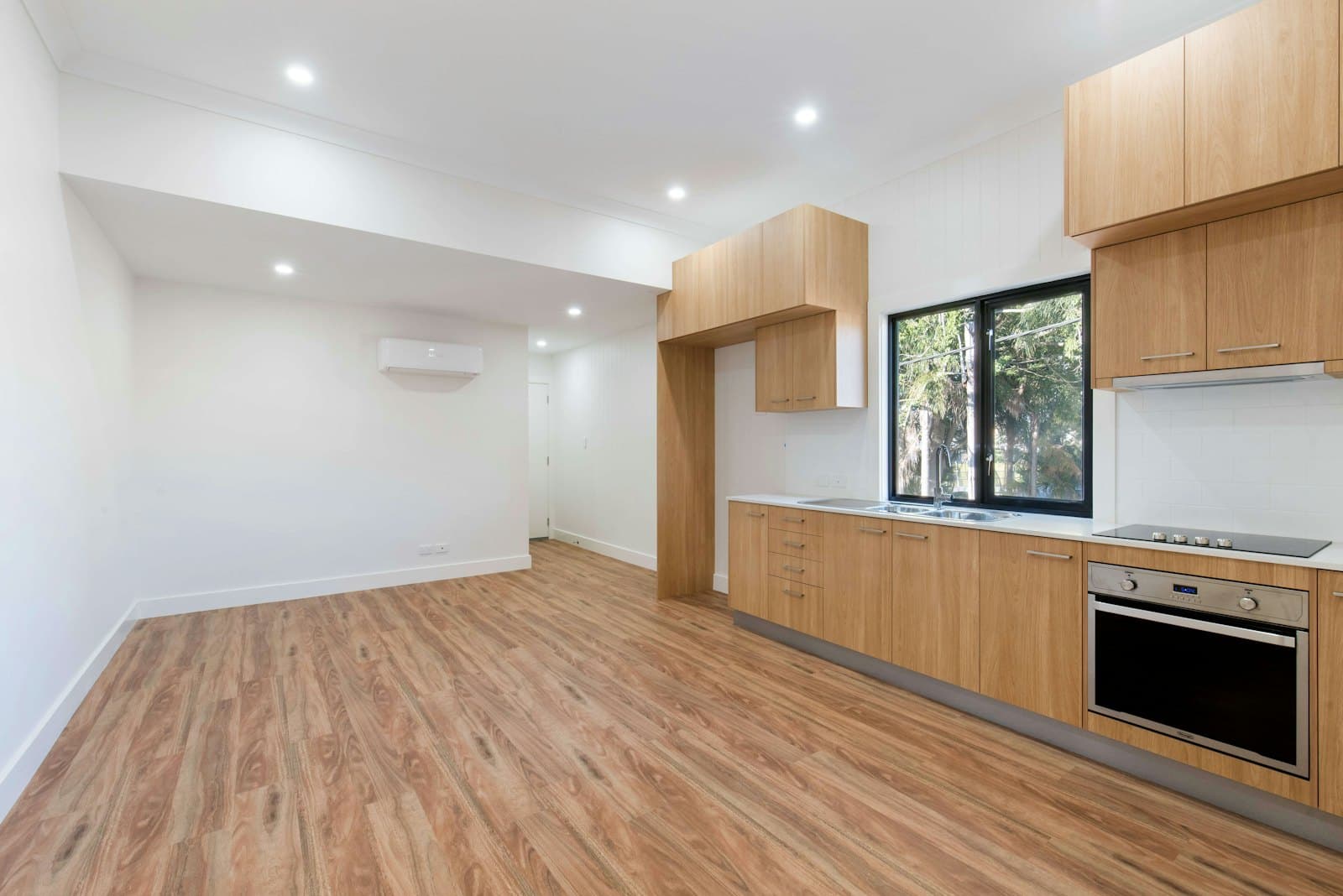Brown parquet wood floor