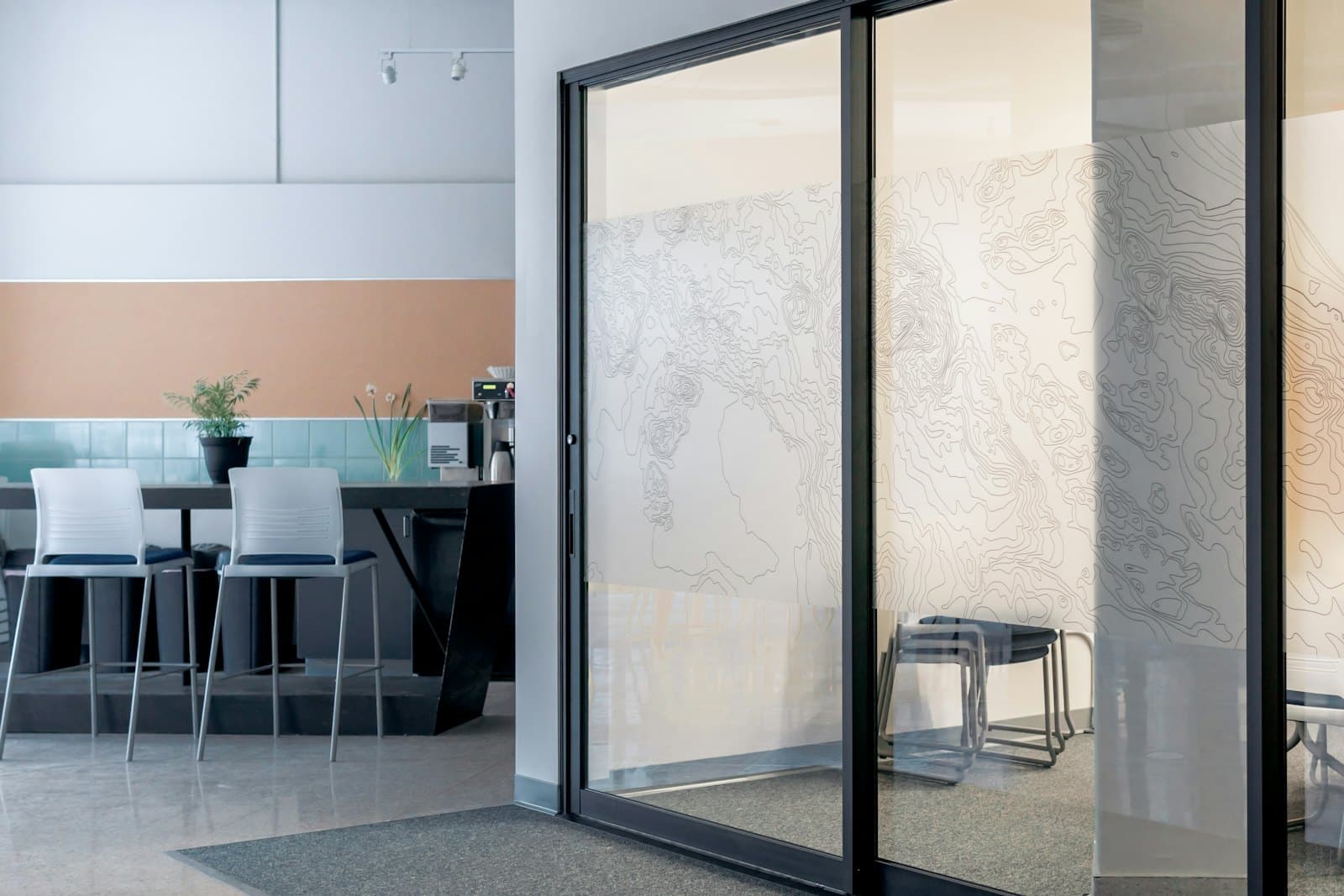 Sliding glass door opening to the outdoors